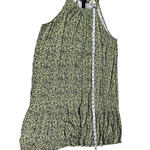 Michael Kors Floral Sunflower Dress Sleeveless Gold Chain Strap Size 1X Zip Back - Picture 10 of 14